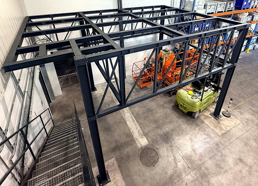 Vue en hauteur des contreventements de la structure
